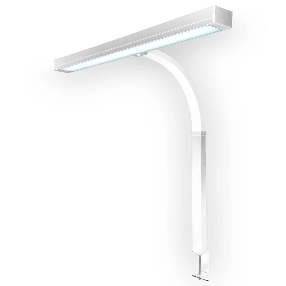 Neatfi 3,000 Lumens LED Desk Lamp with Clamp | Dimmable | 5 Brightness Levels & 5 Light Modes | Memory Function | Eye-Caring Flexible Lamp for Home & Office (28 Inches, White)