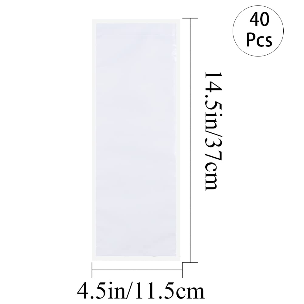 40 PCS Nameplate Pocket,14.5x4.5 Inch Adhesive Desk Nameplates Name Tag Pocket (Thickness:7 mils)