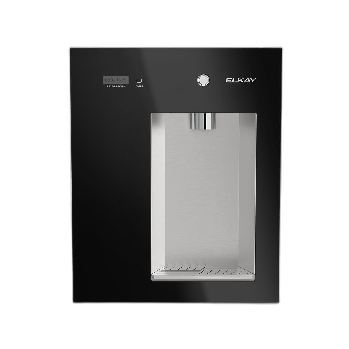 Elkay Liv EZ Built-in Filtered Wall-Mount Water Dispenser – Battery Powered, NSF Certified, Push Button, Reduces Lead & PFAS, Midnight Black – Ideal for Home
