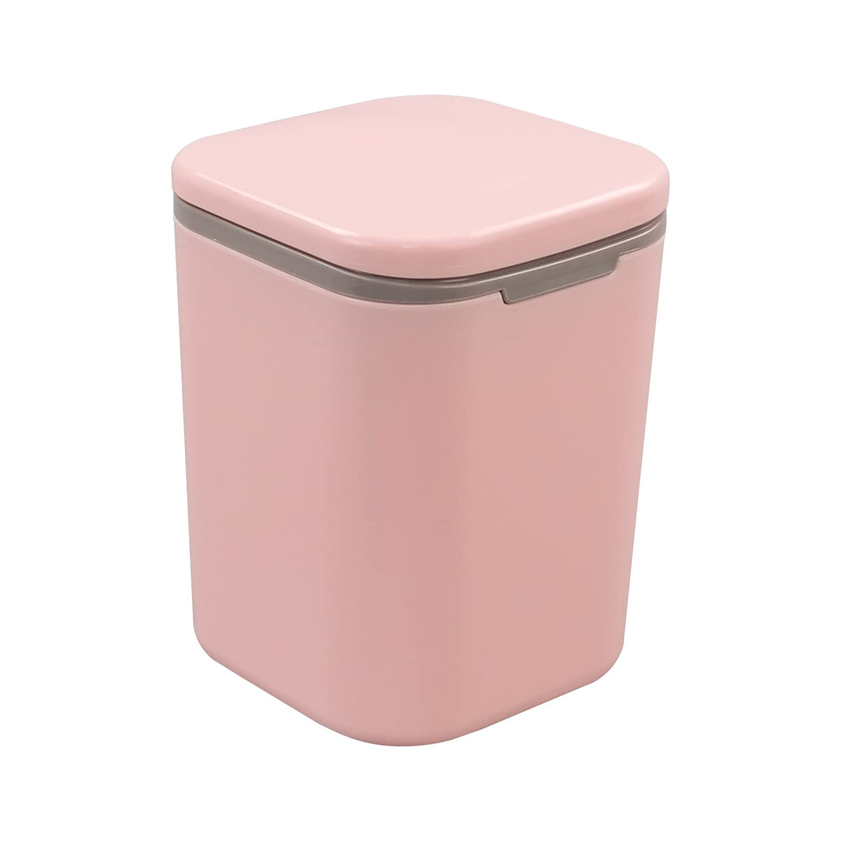 Morcte 0.5 Gallon Tiny Trash Can, Mini Desktop Garbage Can with Push Button Lid, Pink