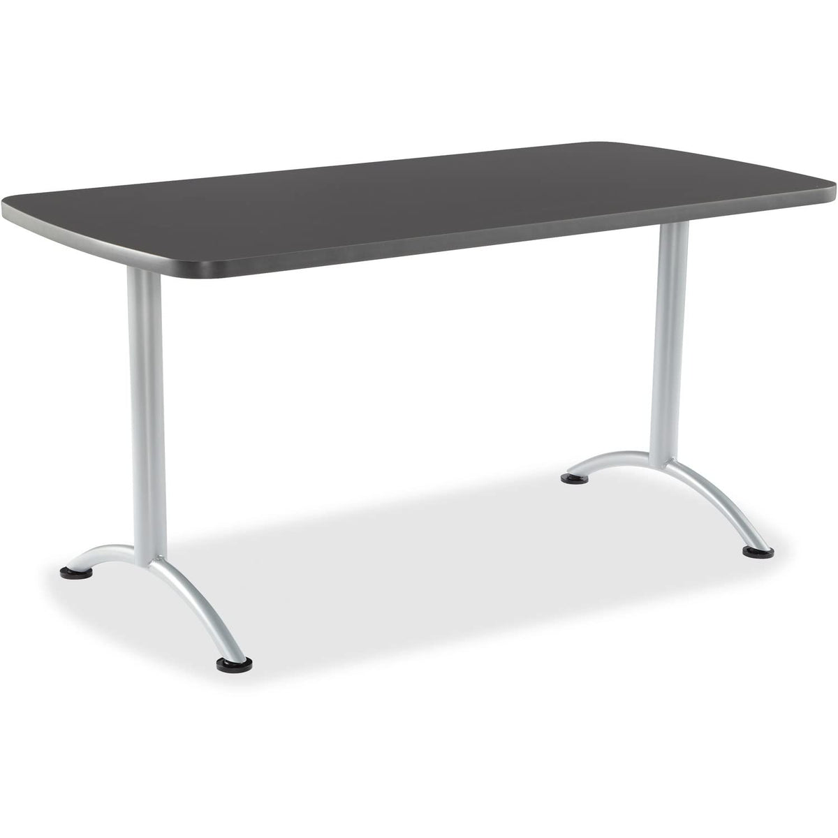 Iceberg ARC 5-Foot Rectangular Conference Table, Office Furniture, Fixed Height, 30” x 60”, Graphite Top, Silver Legs