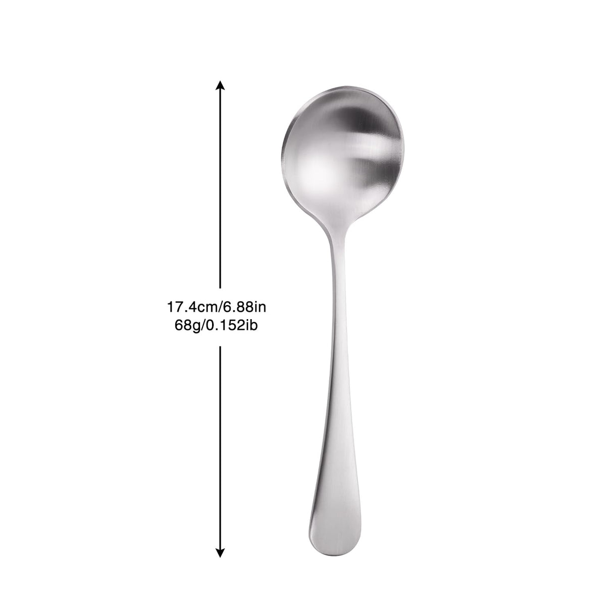 Mafier 7" Elegant Soup Spoons Silverware Set,18/10 Stainless Steel,Matte Satin Finish,Dishwasher Safe(Set of 4,Silver)