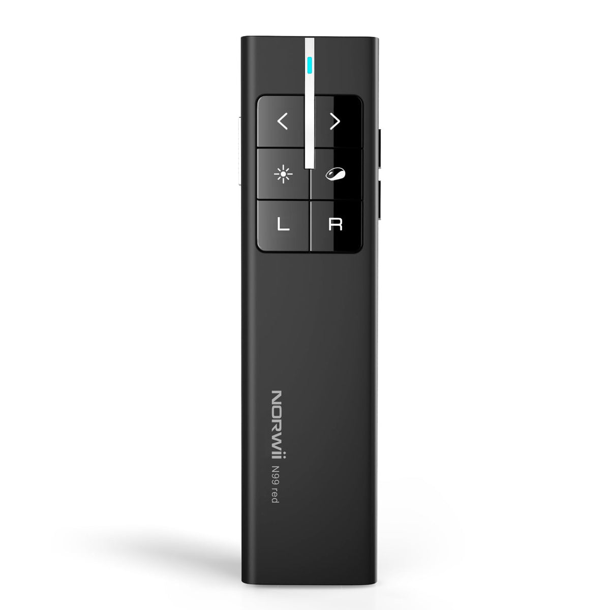 Norwii N99 Air Mouse Presentation Clicker with Pointer, Rechargeable Clicker for PowerPoint presentations, PowerPoint Clicker, Presentation Remote, Wireless Presenter, Handle Mouse - Black