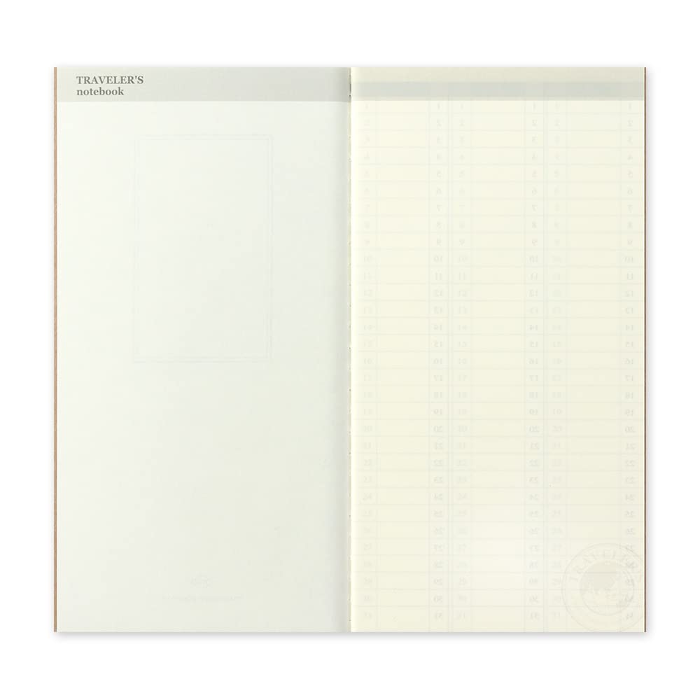 Traveler's Notebook, Refill, Vertical Weekly Free, Regular Size, 14379006