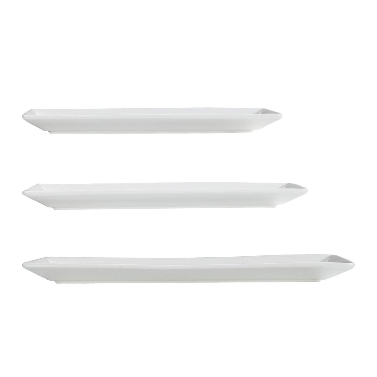 Amazon Basics 3-Piece Porcelain Serving Platters, Oven Safe, for Entertaining, Appetizer, Dinner, Dessert, 12.75 inch, 11 inch, 10 inch, White