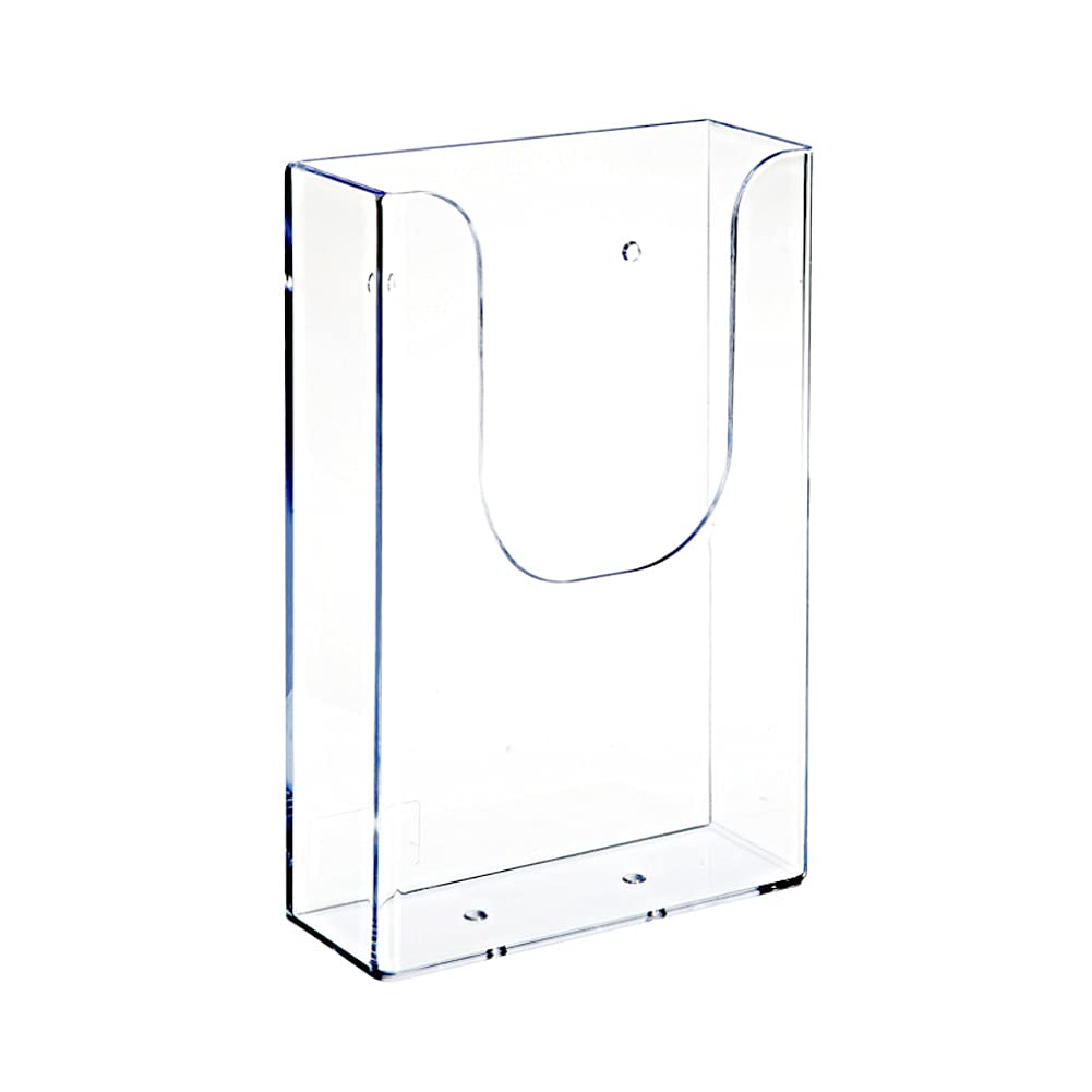 Sovoadur Brochure Holder Wall Mount, Clear Literature Holder, Transparent Acrylic, 4.3 x 1.6 x 6.5 inches