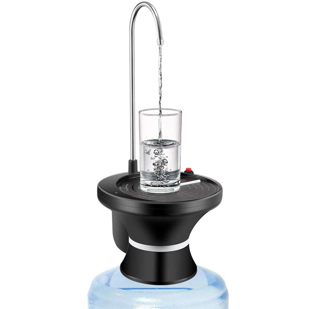 Drinking Water Dispenser Pump, Automatic Electric Drinking Water Bottle Pump for 2-5 Gallon Water Jugs, USB Rechargeable with 2 Switch Control, Stable and Portable for Home, Kitchen, Office, Camping