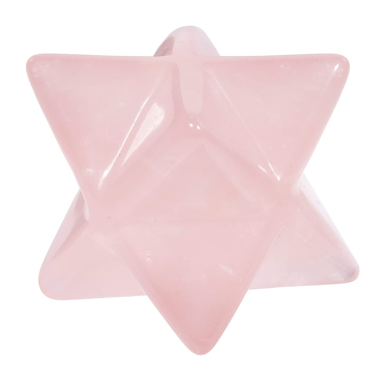 Loveliome Merkaba Star Crystal 1 Inch - Natural Gemstone Sacred Geometry, Hand Carved Six-Pointed Star Spiritual Gift for Meditation,Natural Rose Quartz