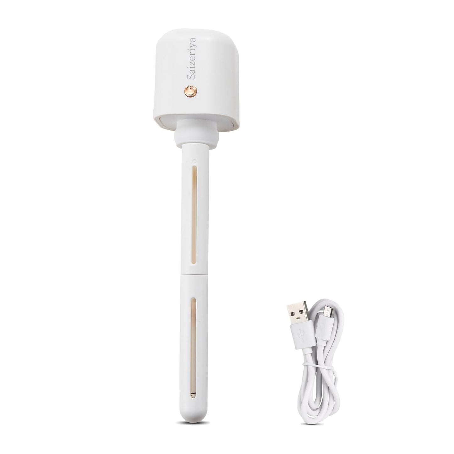 Saizeriya Mini Humidifier, Portable Humidifiers for Travel, White Small Personal Mist Maker with USB Use Quiet Air Diffuser with Adjustable Length for Car Bedroom Office Use