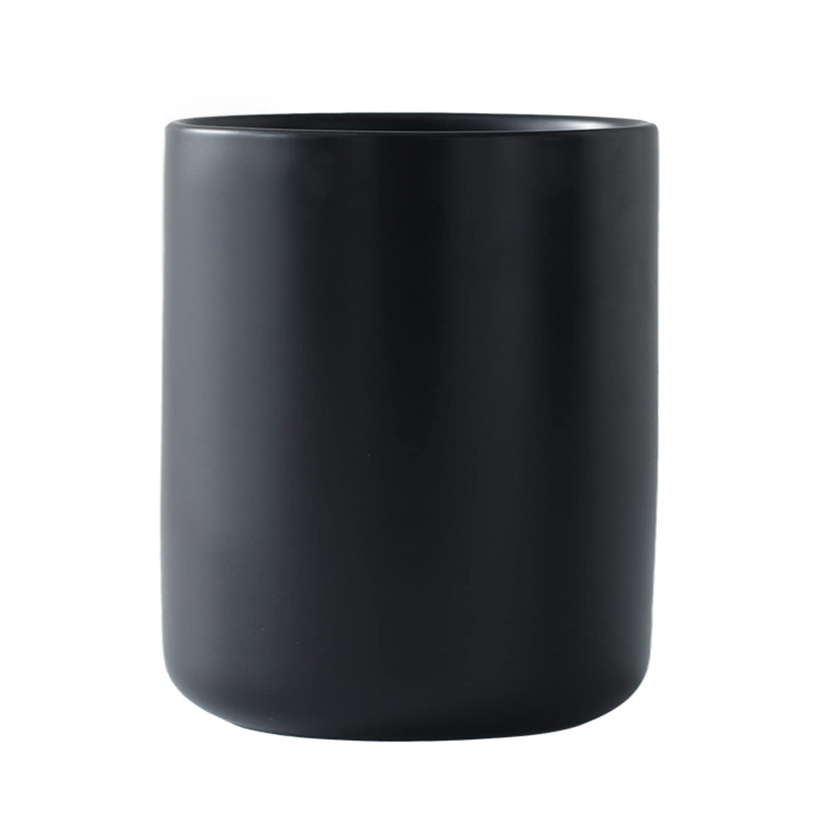 LATCHHOOK Black Kitchen Utensil Holder for Countertop, Matte Ceramic Cooking Utensil Crock for Counter Easy to Clean, Modern Spatula Holder for Farmhouse Décor 4.5×6.4 INCH