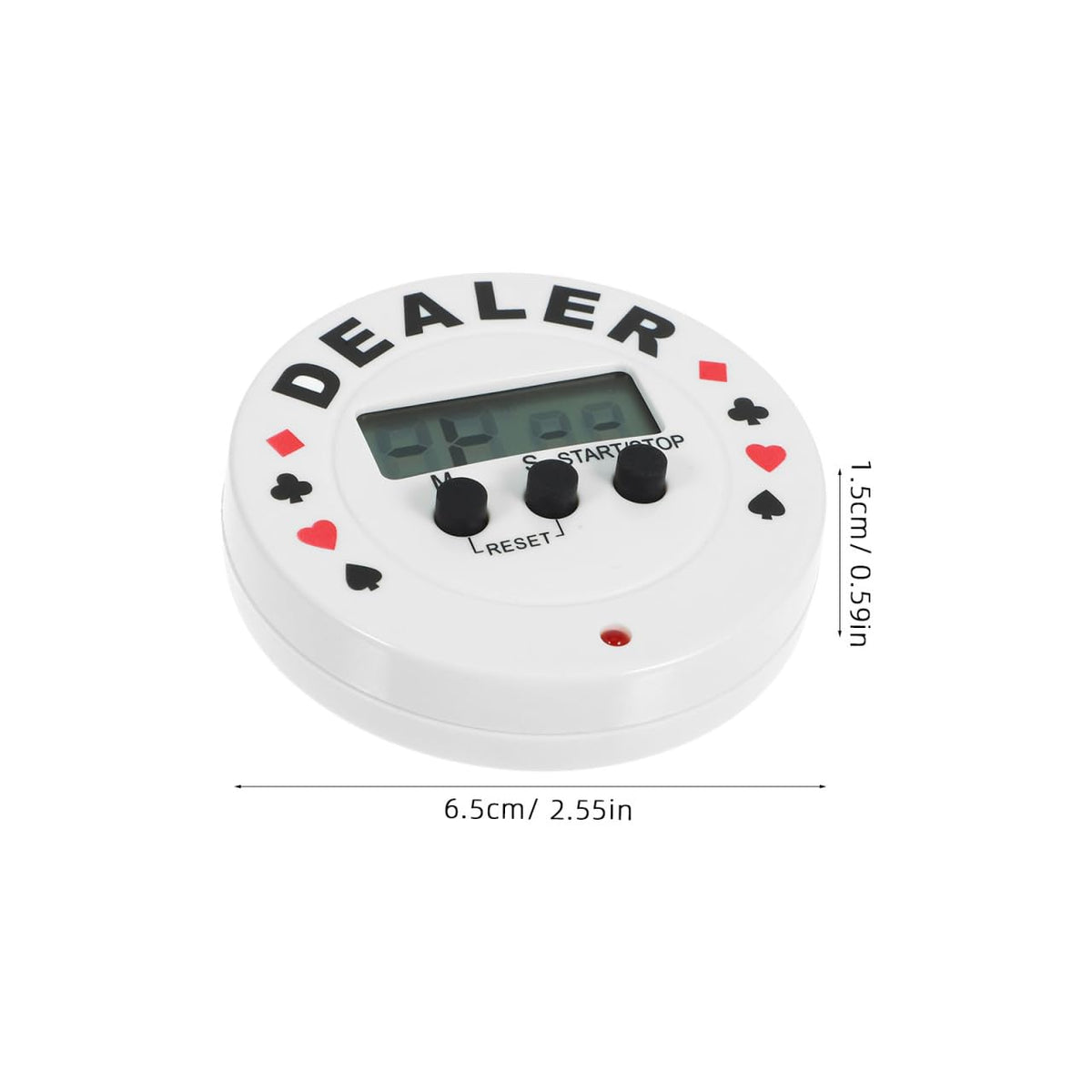Joinpaya Digital Poker Timer, Poker Blinds Clock Round Dealer Timer with Flat Base for Blind Level Tracking, Portable Countdown Clock for Tournaments 1 Piece