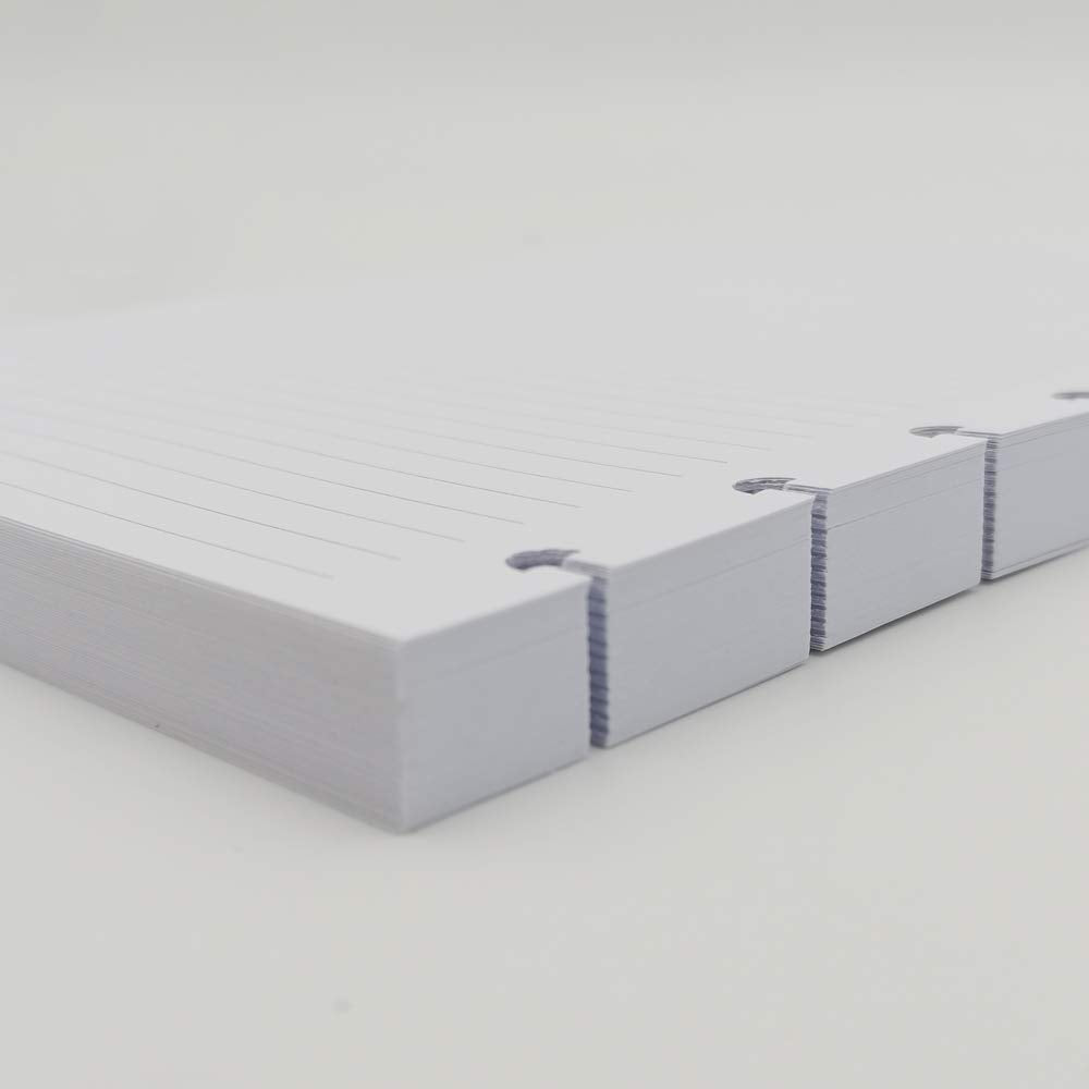 Junior Size Discbound Refill Paper - 8 Discs Discbound Paper, Lined Arc Paper Refill, 100gsm, Disc Paper Refill White Paper, 300 Sheets/600 Pages, 5.8 X 8.25 in