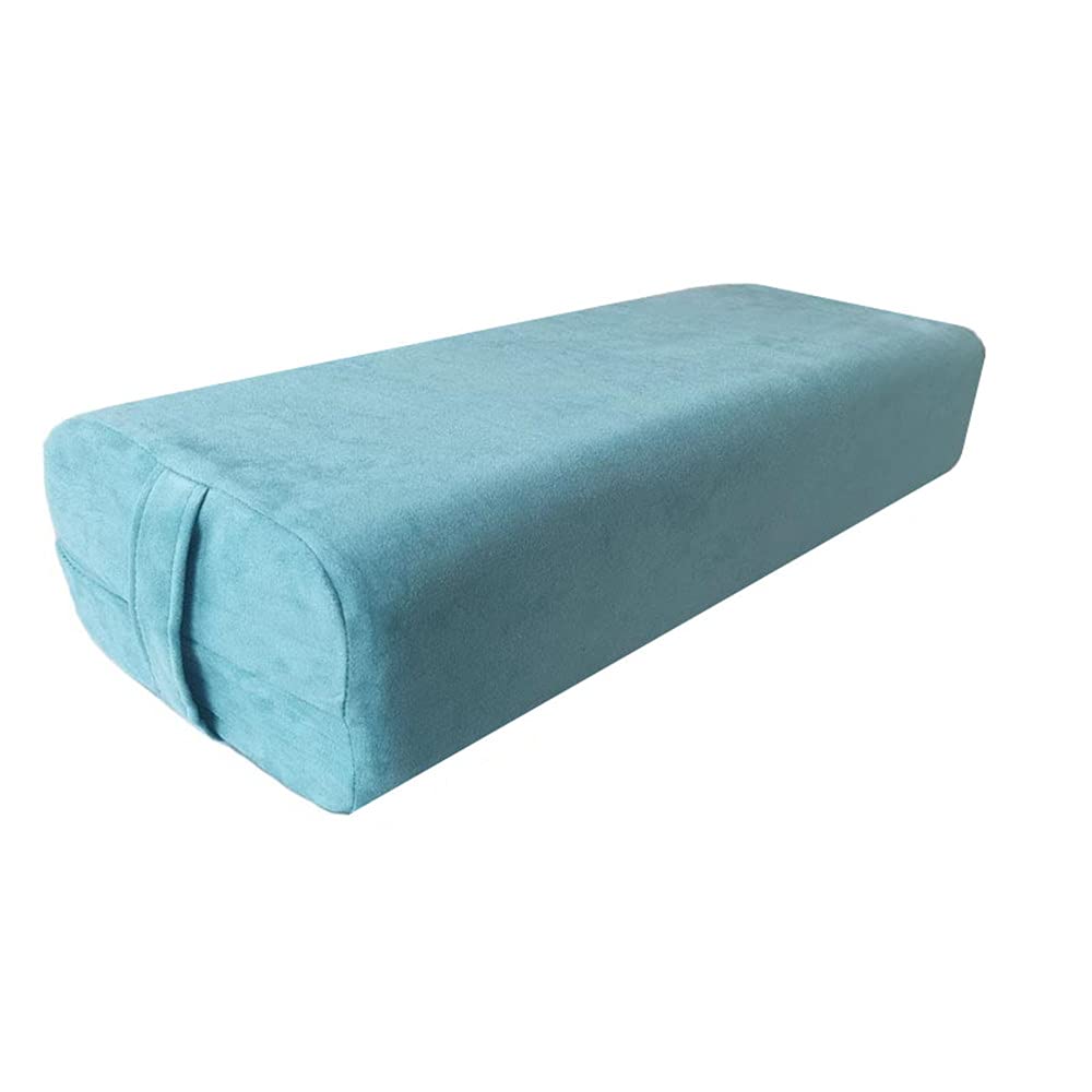 NGT new guide steps Yoga Bolster Pillow for Meditation and Support - Rectangular Yoga Cushion Foam Wedges Washable Suede Pillowcase for Men and Women with Carry Handles.(Green Soft fabric)