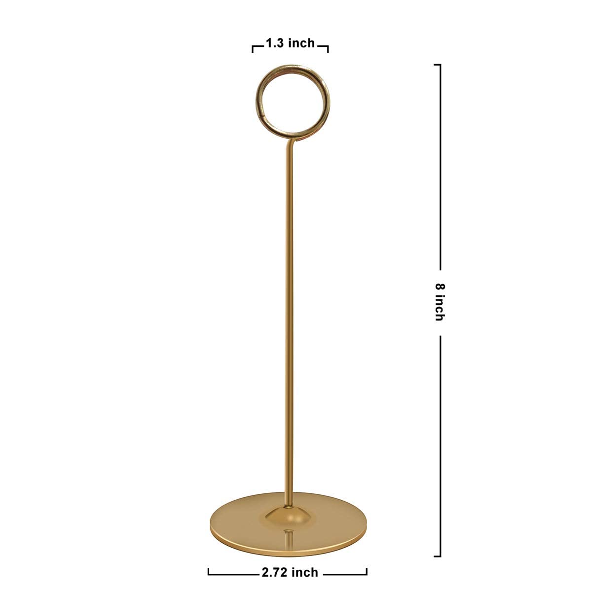 Urban Deco 16 Pieces Table Card Holder 8 inches Table Number Holders Place Steel Card Holders for Photos, Food Signs, Memo Notes, Weddings, Restaurants, Birthdays (Gold)