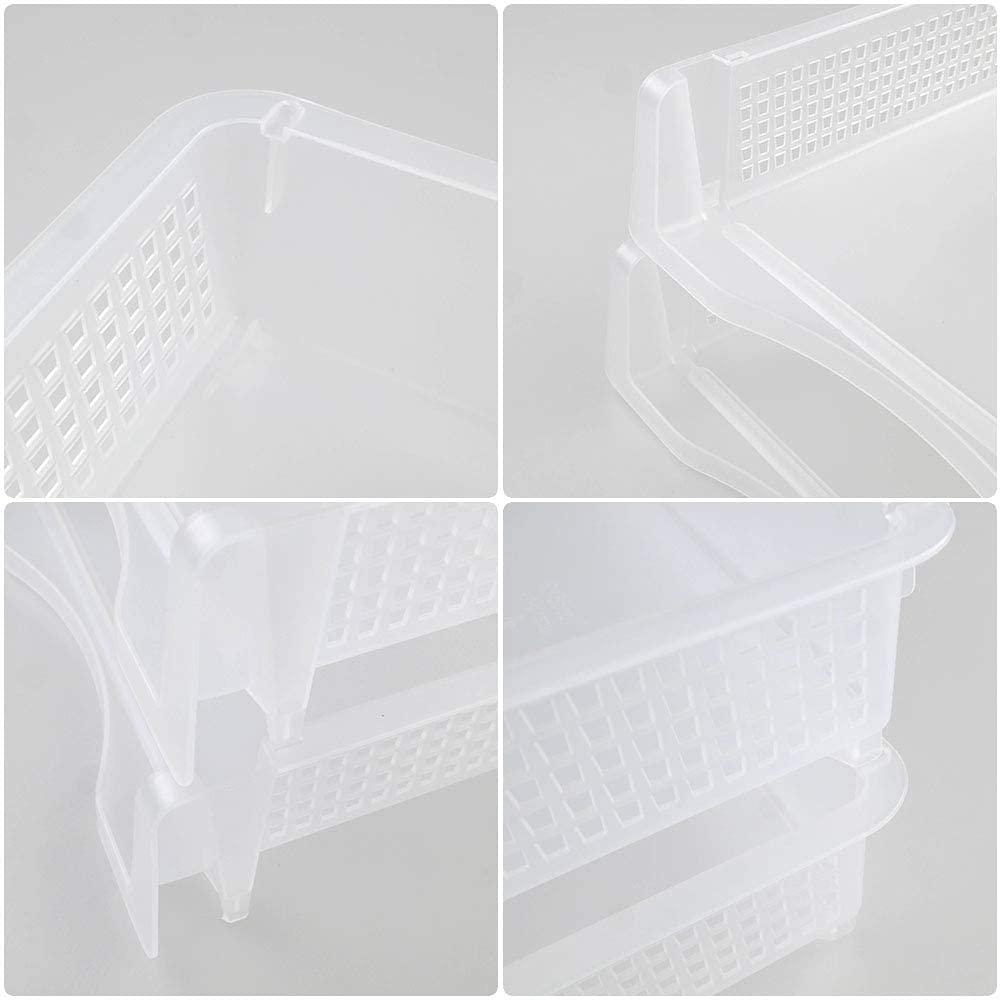 Nesmilers 6 Packs Stackable A4 Paper Tray, Clear, Plastic Desk Letter Tray