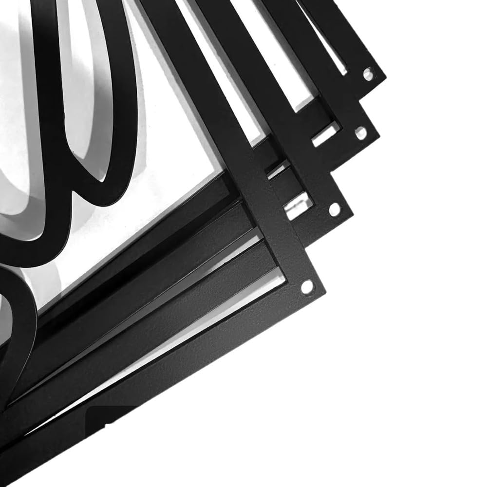 Modern Black Abstract Wall Art – 4 Panel Set (16x11”) – Minimalist Metal Artwork for Living Room, Bedroom, Office – Contemporary Home Decor, Easy to Hang