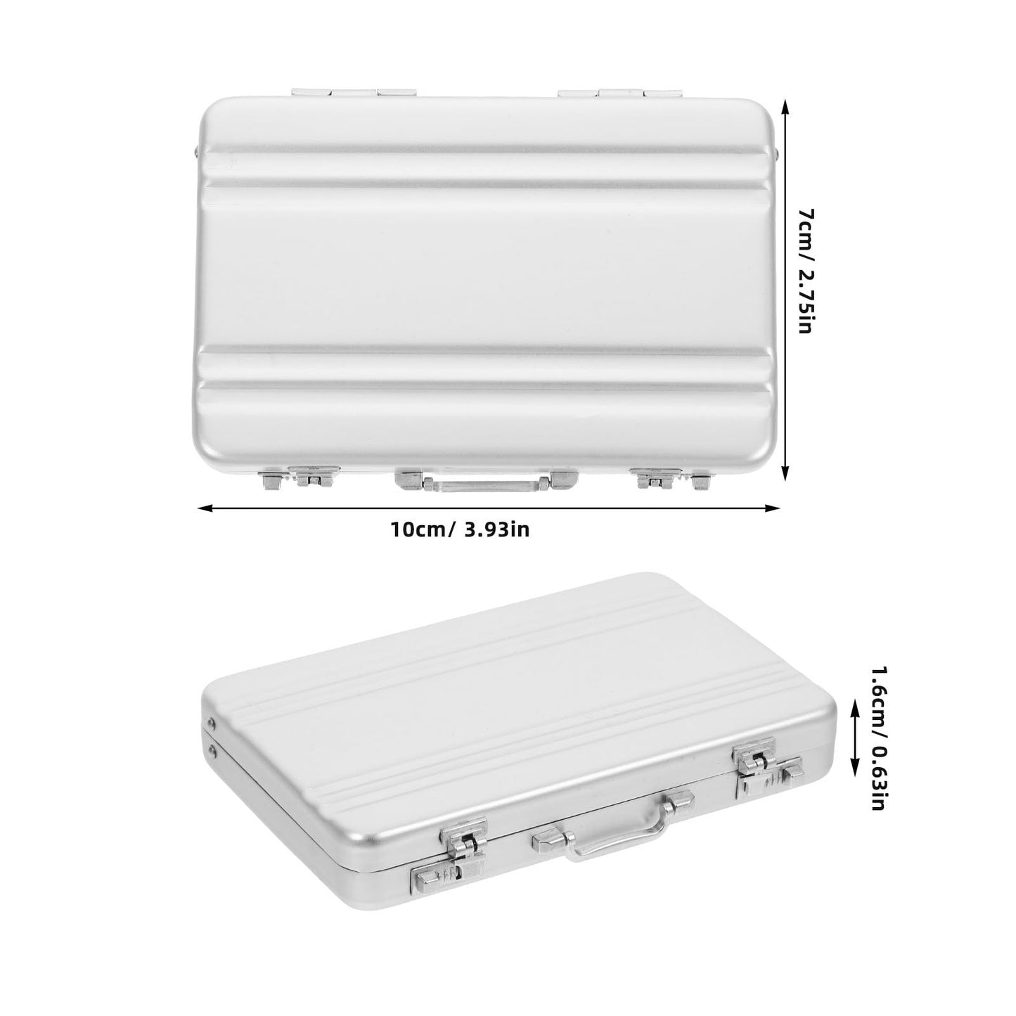 Tofficu Business Card Holder, Aluminum Alloy Name Card Case with Handle, Mini Metal Briefcase Organizer for Business Meetings And Events Storage Men（sliver）