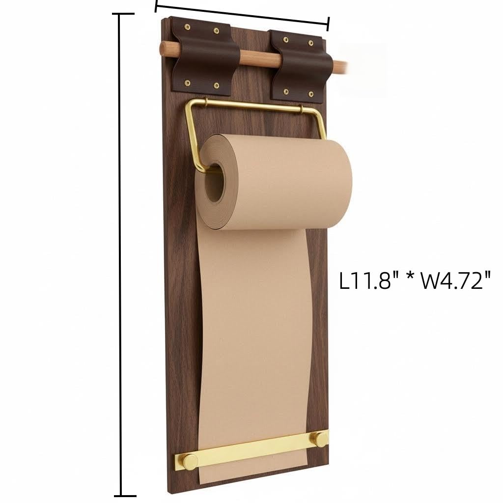 Alaviitsi Retro Clipboard Kraft Paper Dispenser, Wall Mounted 2.75 Inch Butcher Paper Roll Holder for Memo, to-Do List, Home and Work Decor
