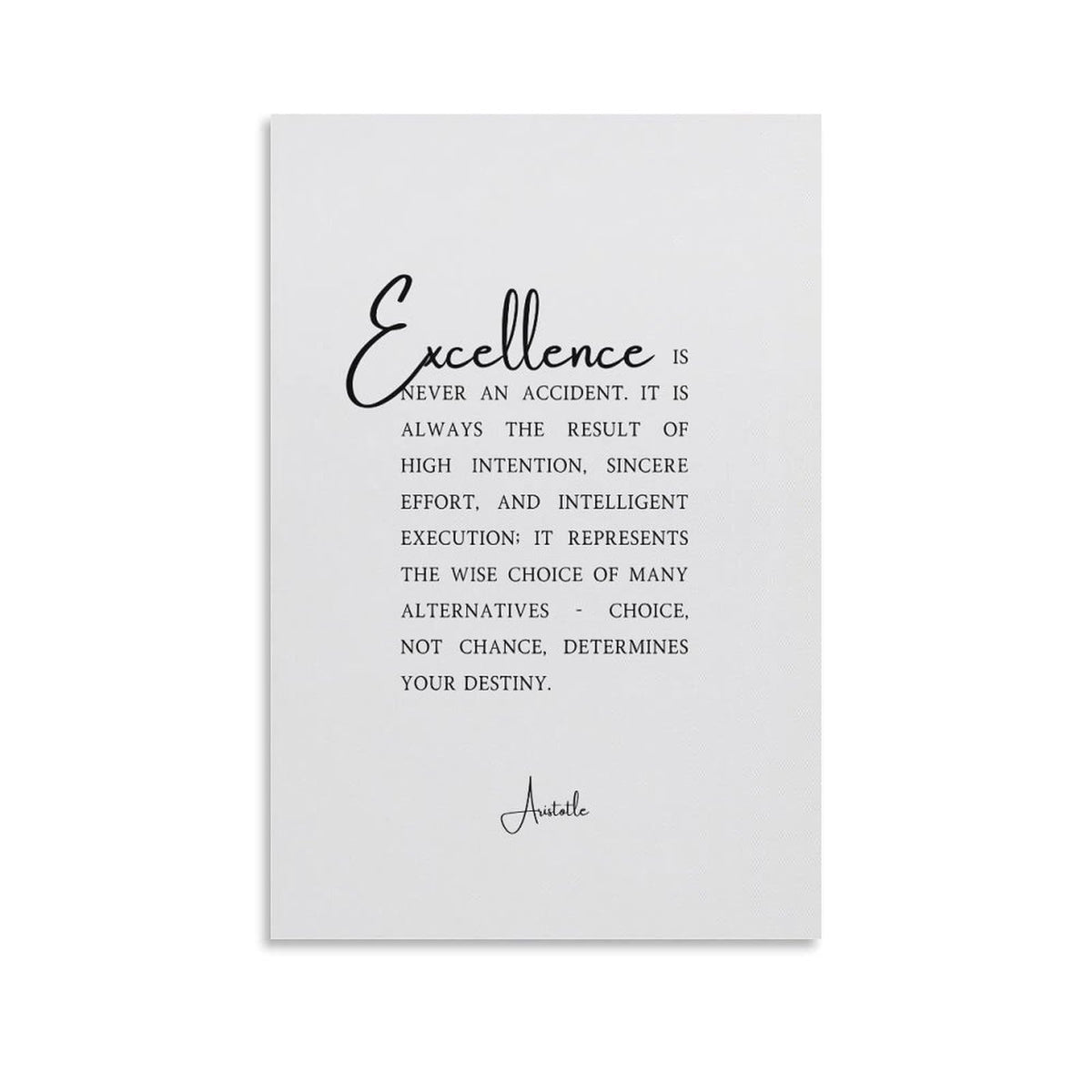 Aristotle Excellence Quote Print Typography Canvas Printing Wall Art Prints Wall Decor Posters Scandinavian Bohemian for Living Room Bedroom Home Office Study Gift 16x24inch(40x60cm)