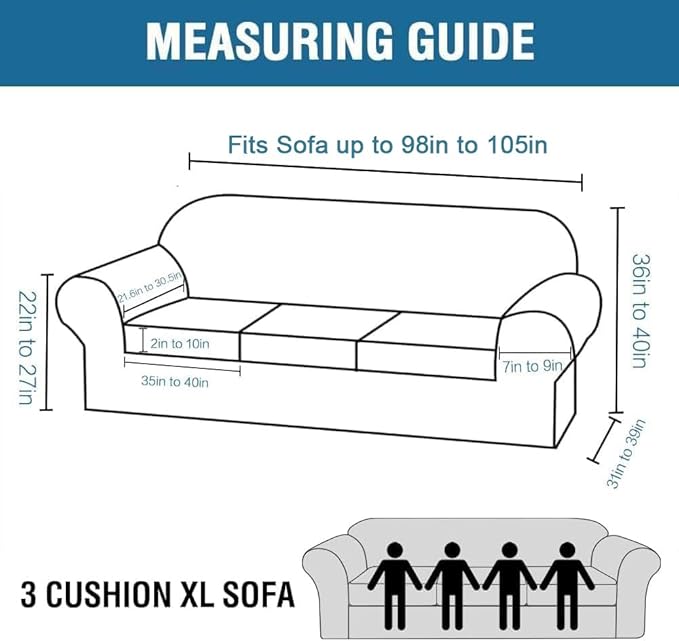 H.VERSAILTEX Velvet 4 Piece High Stretch Sofa Slipcover Sofa Cover Furniture