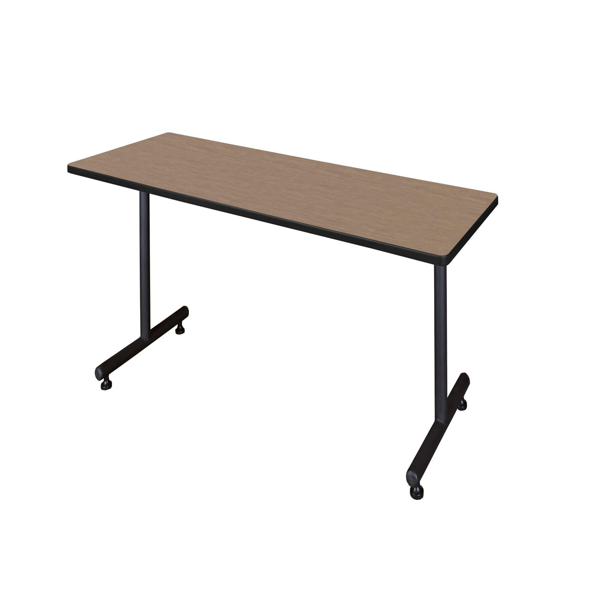 Regency Kobe 72 x 24 in. Steel T-Base Training & Café Seminar Table – Durable Laminate Worksurface with Rounded Corners, Adjustable Glides, Modern Classroom & Commercial Office Table (Noble Oak)