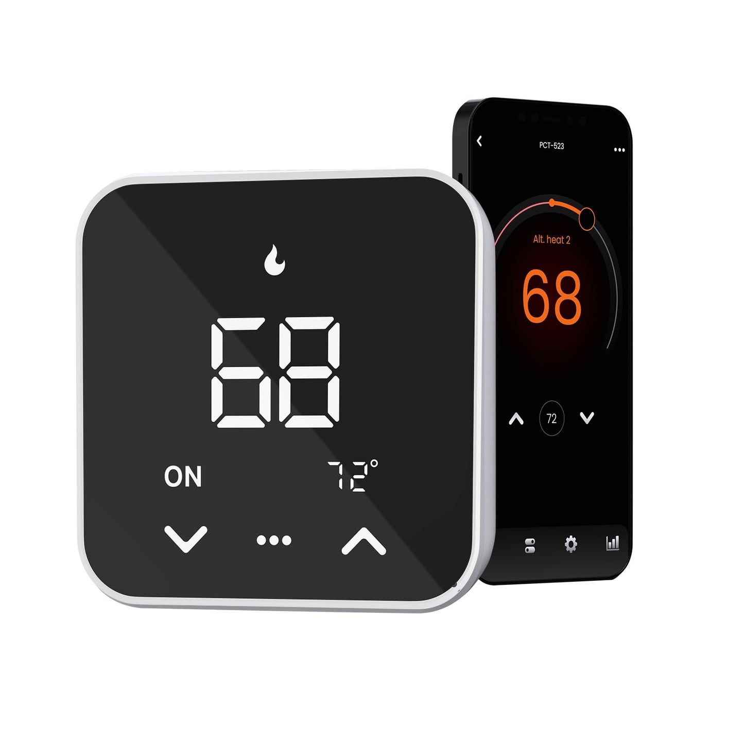 Smart Thermostats for Home, WiFi Thermostats Compatible with Alexa and Google Assistant,7day x 8period Programmable Control Tuya/Smart Life, Energy Saving, C-Wire Require (Black)