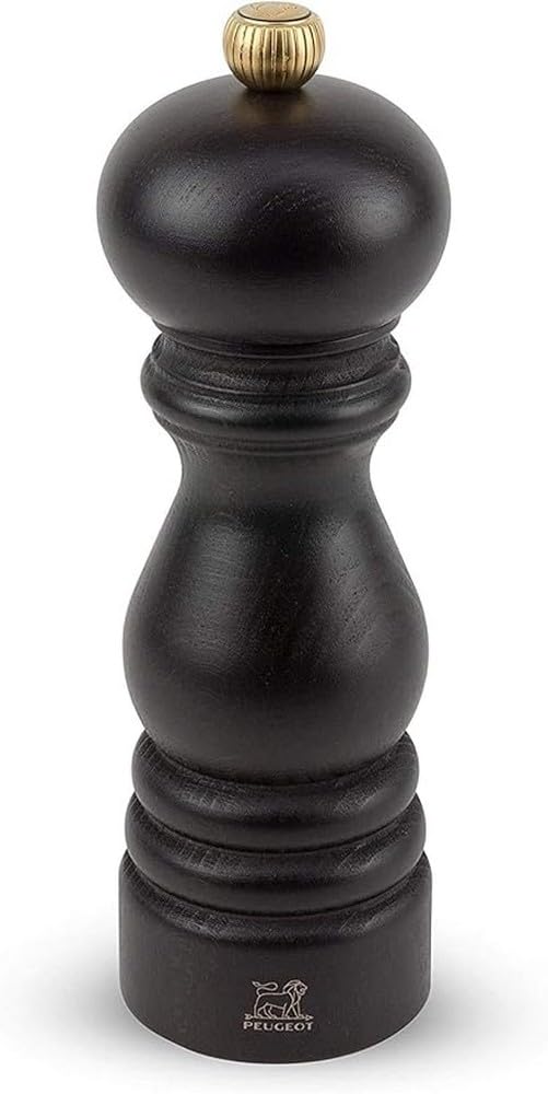 Peugeot Paris Classic Manual Pepper Mill - Adjustable Grinder - Beechwood, Chocolate, 7-Inch