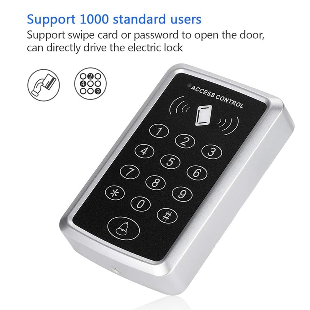 BSTUOKEY Door Access Control Keypad, Stand-Alone Password RFID Reader+5PCS Keyfob Keychain for Entry Home Security Access Controller
