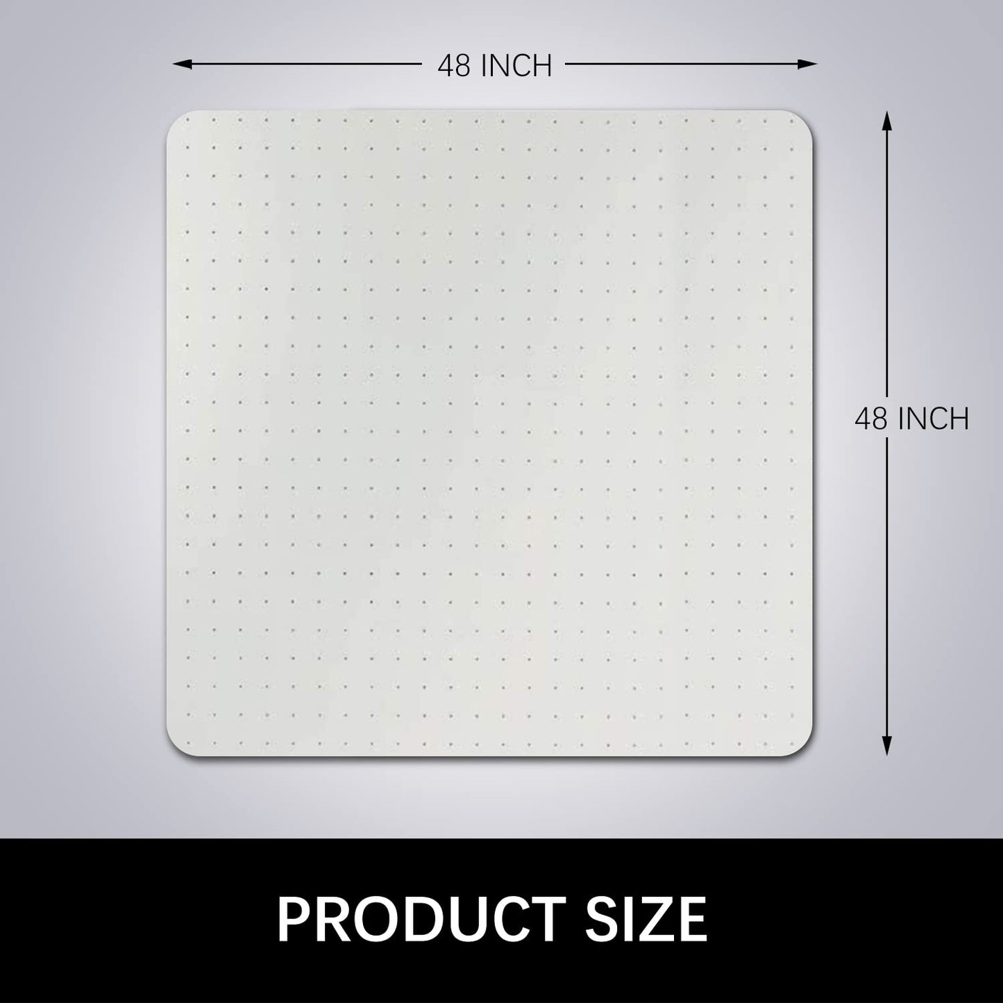 Kuyal Office Chair Mat for Carpets,Transparent Thick and Sturdy Highly Premium Quality Floor Mats for Low and No Pile Carpeted Floors, with Studs (48" X 48" Rectangle)