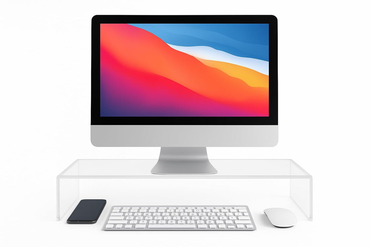 Azar 515360 Acrylic Monitor Stand Riser – Made in USA Laptop stand and Monitor Riser Acrylic Monitor Stand Riser Clear Laptop Stand for Desk Ergonomic Display Riser, Clear (21-Inch-Luxury Handcrafted)