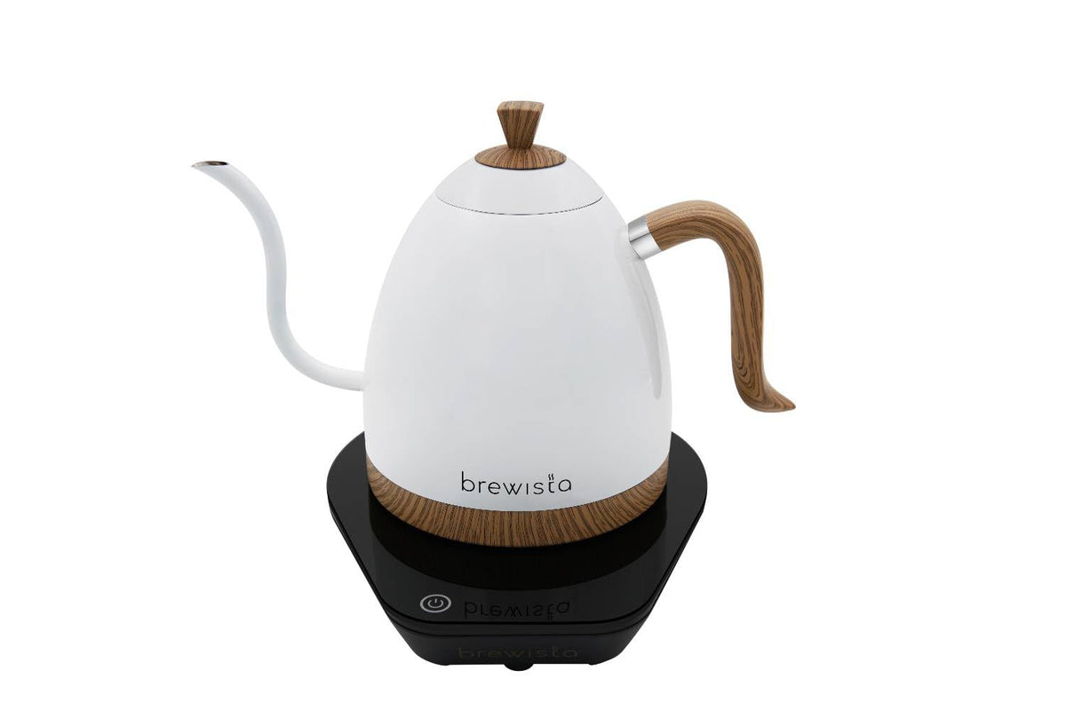 Brewista Artisan Electric Gooseneck Kettle, Water Boiler with LCD Panel, Precise Temperature Control, Fast Boiling and Keep Warm Settings for Pour-Over Coffee & Tea, Café, 1 Liter (Pearl White)