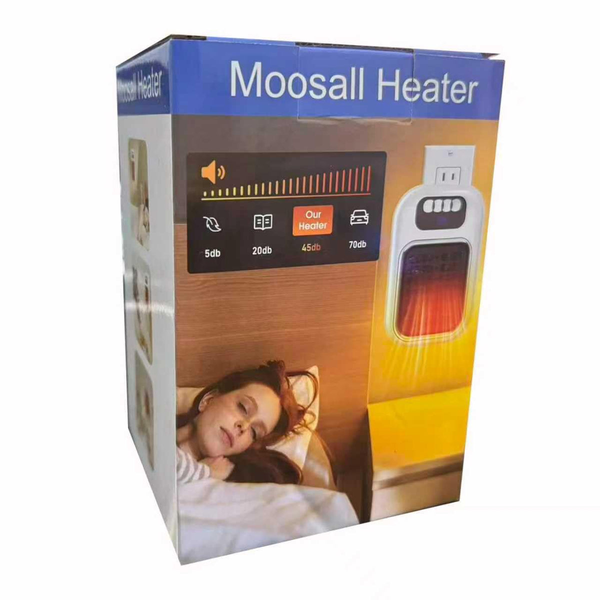 SUIDREAMS 370W Space Heater, Wall Outlet Electric Space Heater as Seen on TV with Timer, Led Display, Adjustable Thermostat, Compact for Office Dorm Room