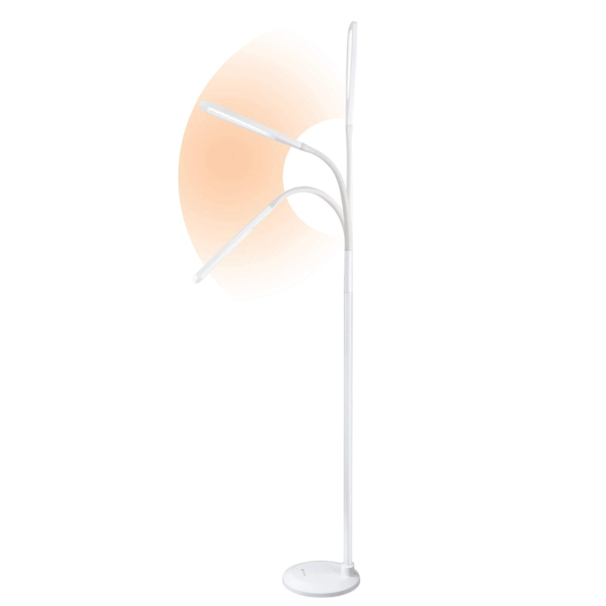 OttLite ClearSun Flex LED Floor Lamp with LED Technology - Touch Activated Controls, Adjustable Neck, Smart Memory Feature - Great for Office, Home, Dorm, Bedroom, College, & Living Room