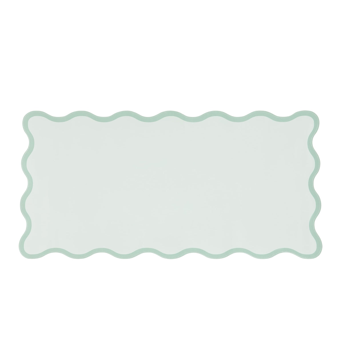 Ralxion Sage Green Scalloped Desk Mat, 31.5" x 15.7", PU Leather, Waterproof Anti-Slip, Cute Aesthetic Desk Pad for Office/Home/Game/Vanity Large