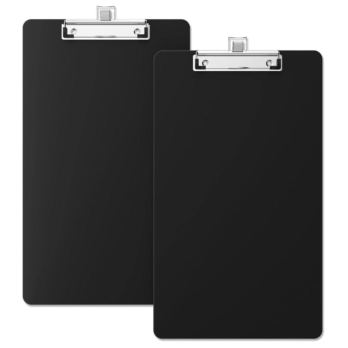 Zoenley Legal Size Clipboard with Pen Holder, Black 8.5 x 14 Plastic Clip Board for Lawyer, Nurse, Business, Size 9 x 15, with Low Profile Clip, Office & School Supplies（2Pack）