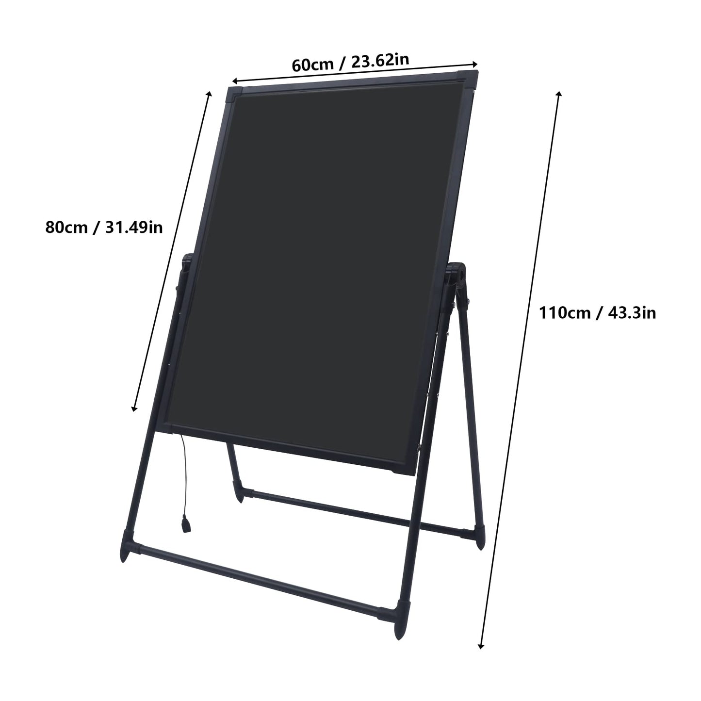 LED Message Writing Board, Black, Standing A Frame Message Writing Board, 31.5x23.6in Digital Menu Boards for Restaurants, 7 Colors, 4 Flash Modes, Adjustable Height, Standing/Hanging
