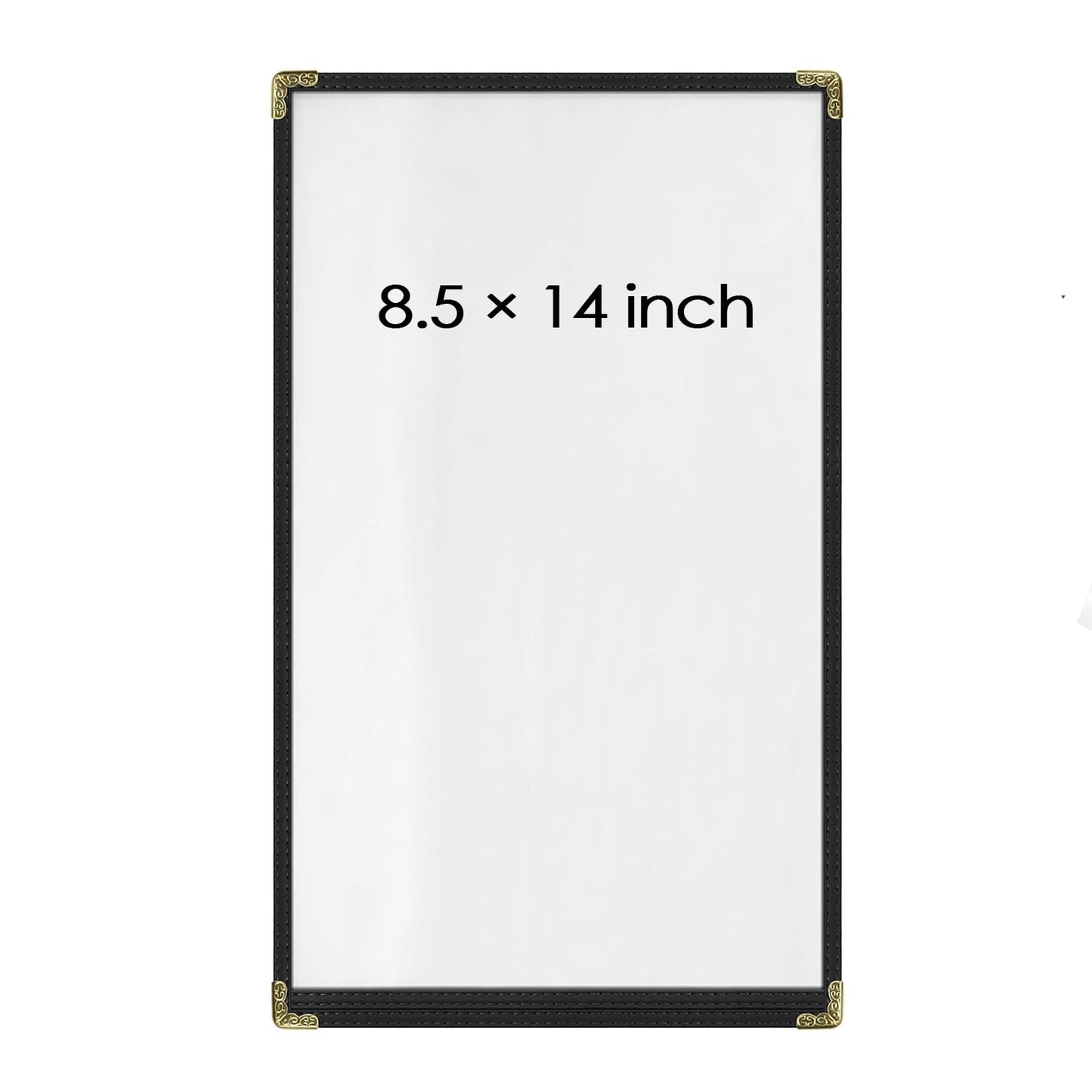 Menu Covers 25 Pack 8.5 x 14 inch - Black Vinyl Menu Holders with Clear Sleeves | 2-View Waterproof Restaurant Menu Protectors | Top-Loading for Cafes, Diners & Catering