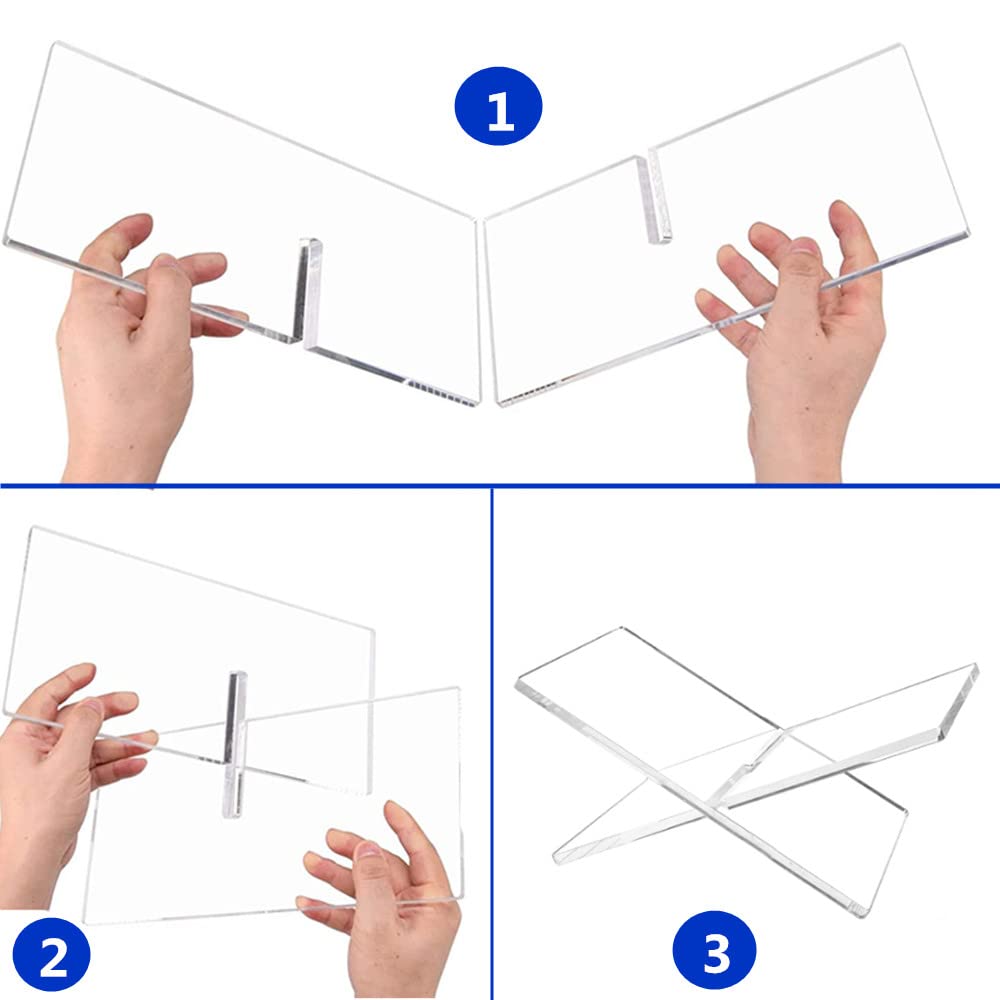 Generic Acrylic Book Stand - Clear, Stable & Widely Compatible for Books, Newspaper, Magazines, Textbooks, Recipe Holder Picture Display