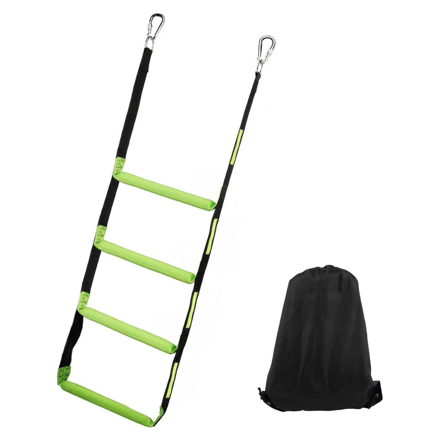 Boat Rope Ladder, Heavy Duty 550lbs Strength Climbing Marine Rope Ladder with Reinforced Steps for Inflatable Boat, Pontoon Boat, Sailboat, Kayak, Motorboat, Canoeing(Four-Step)