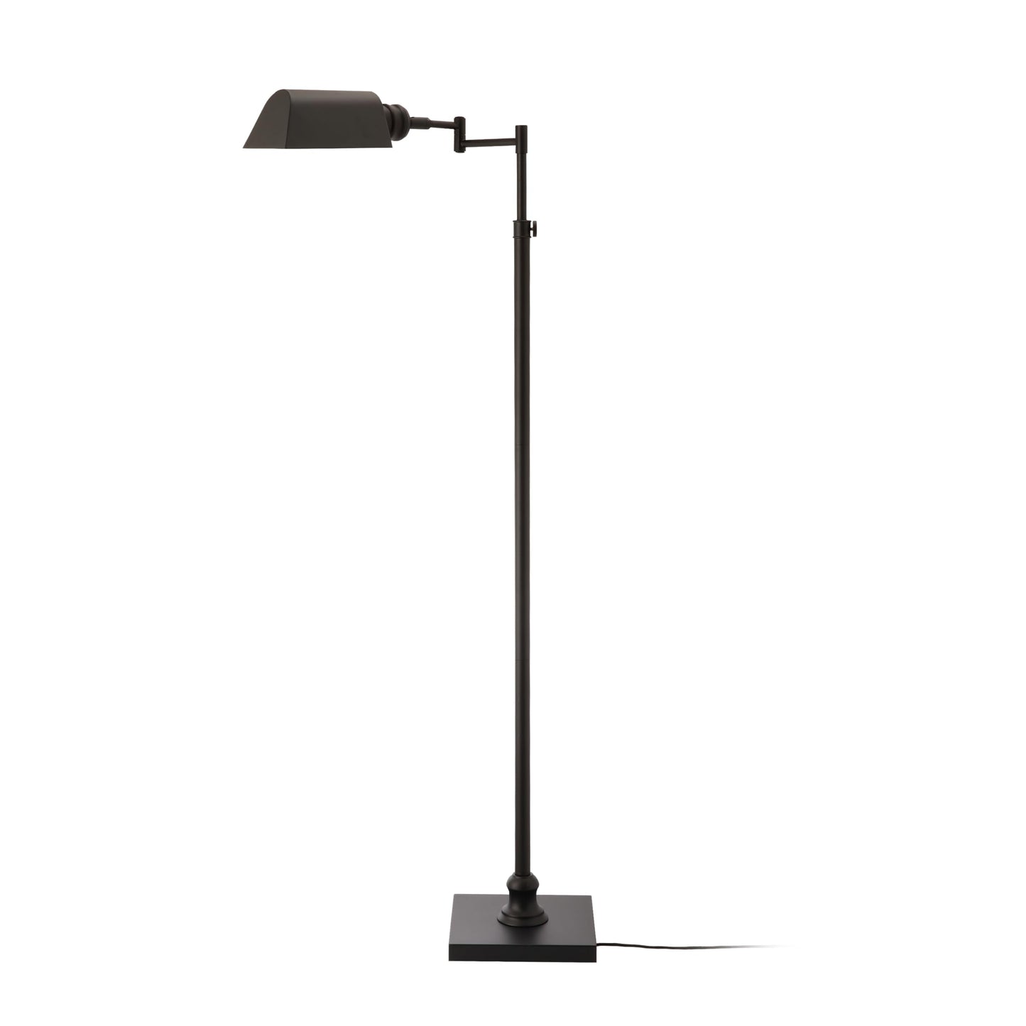 O’Bright Arcadia - Pharmacy Floor Lamp, Full Range Dimming, Swing Arm Task Lamp, E26 Socket, Bulb Replaceable, Adjustable Height 47” to 55”, 360° Rotatable Shade, All-Metal Design, Black