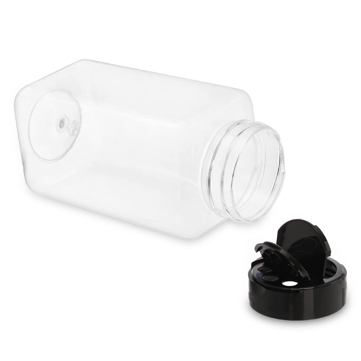 Tosnail 16 Pack 17 Fluid Oz Clear Plastic Spice Jars Spice Containers Spice Bottles Seasoning Organizer with Black Lids