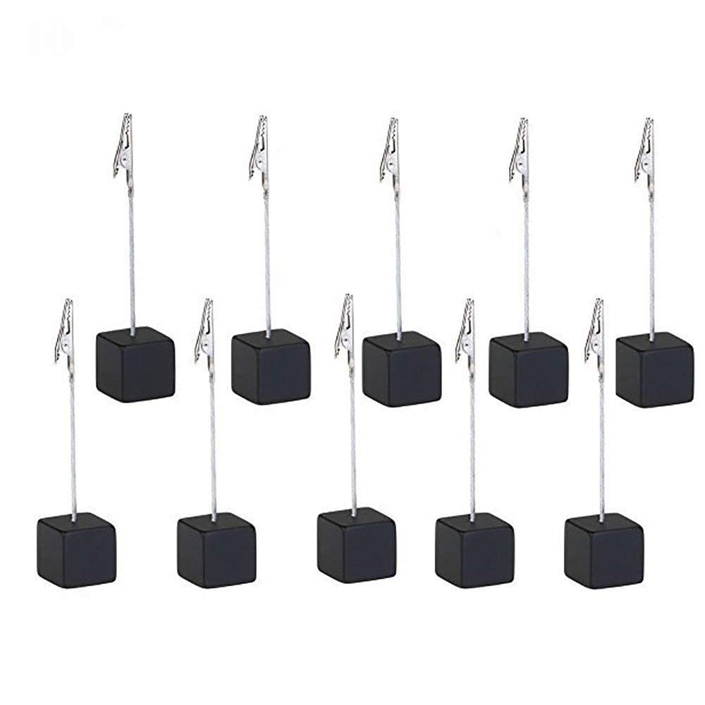 Xiaoyztan Memo Clips Holder,Black Cube Table Number Holders,Paper Note Clip for Office Home Use, Office Memo Holders, Desk Accessories and Workspace Organizers,Pack of 10