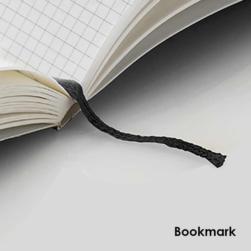 myPAPERCLIP Limited Edition A5 Checks/Square Grid Notebook | 192 Pages, 100 GSM, Soft Cover, A5 (5.83 × 8.27 in) | Flat Lay | Bookmark & Elastic Closure | Aubergine