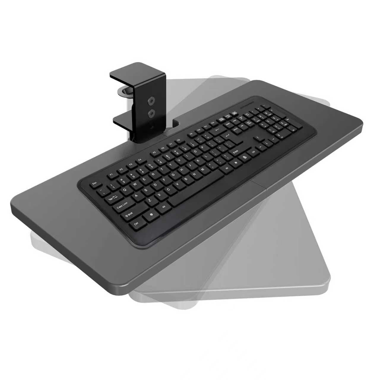 Large Under Desk Rotatable Computer Keyboard and Mouse Tray, Extra Sturdy Desk Swivel Clamp, Ergonomic Keyboard & Mouse Tray for Typing in Home, Office Work, 23 x 10 Inch