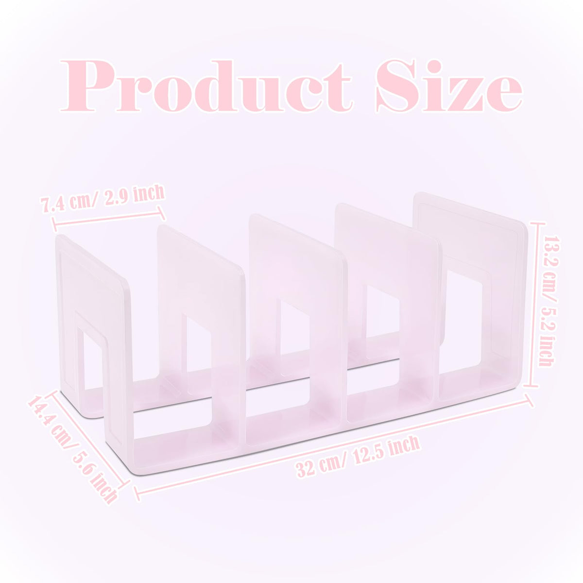 BAYTORY 2Pcs Acrylic File Holder Purse Organizer, Sturdy Desktop File Sorter Organizer, Binder Shelf for Office Desk Kitchen Shelf Closet (Pink)