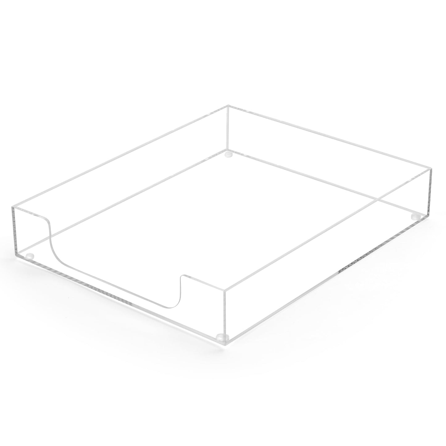 AZFUNN Letter-Size Tray Desk Letter Tray Paper Tray, Sturdy Heavy-Duty Plastic Printer Paper Tray, Single-Tier Stackable File Storage Organizer for Office Home (Clear)