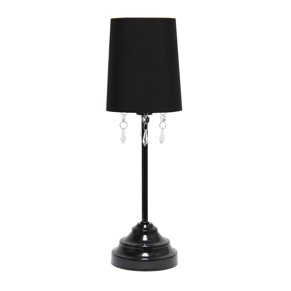 Simple Designs 17.25" Chic and Stylish Crystal Adorned Table Lamp - Black