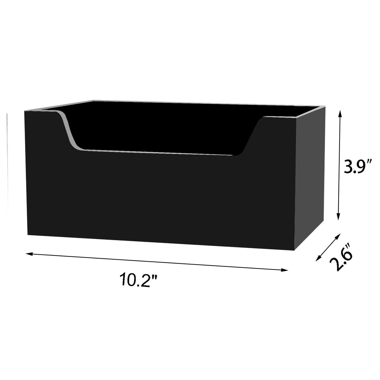 Mail Holder for Table, Acrylic Letter Holder Box for Desk or Wall Mount, Mail Organizer Countertop, Black