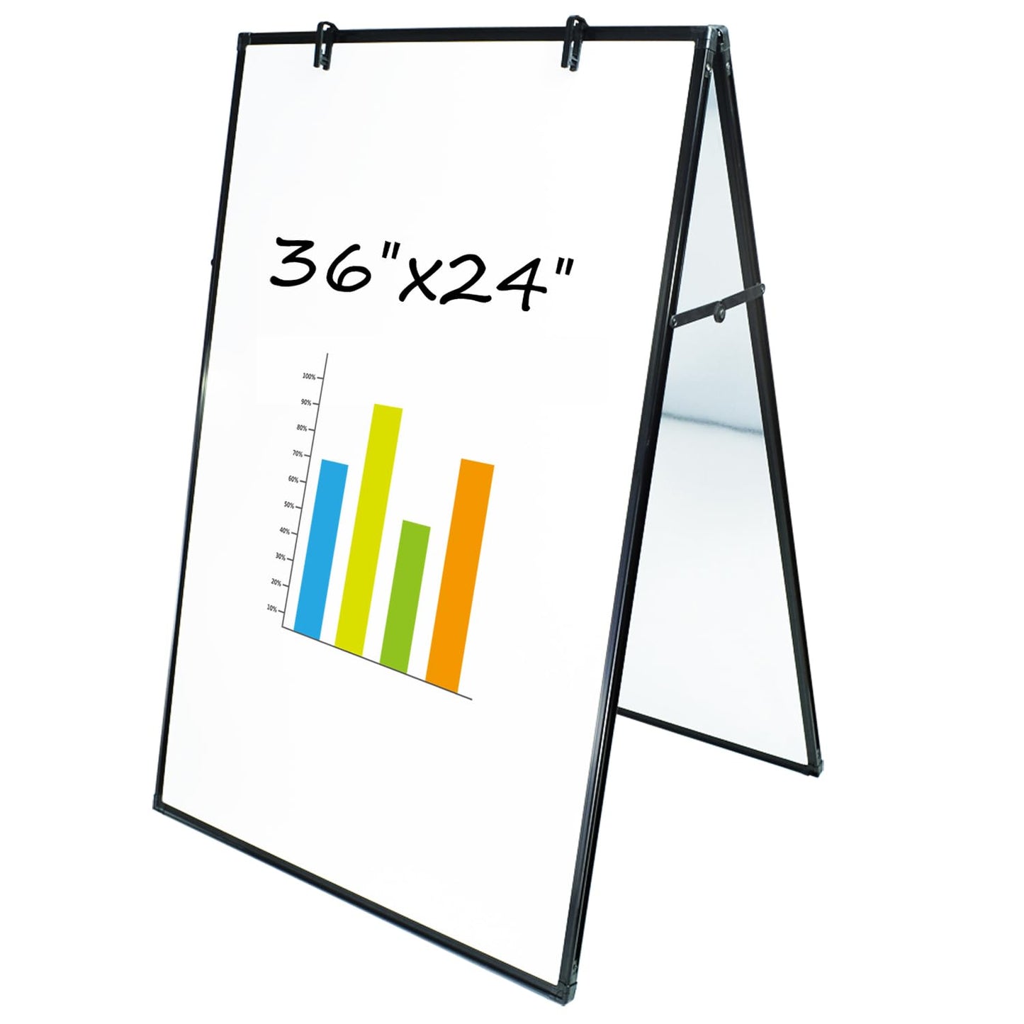 JILoffice Dry Erase Board, Magnetic White Board 36 X 24 Inch, Double Sided Whiteboard Easel, Black Aluminum Frame with Two Flipchart Hooks for Office Home and School