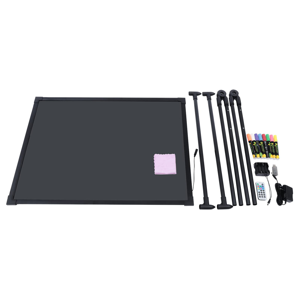 LED Message Writing Board, Black, Standing A Frame Message Writing Board, 31.5x23.6in Digital Menu Boards for Restaurants, 7 Colors, 4 Flash Modes, Adjustable Height, Standing/Hanging